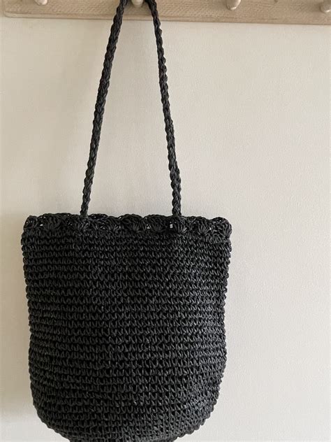 Bolso de rafia Negro 